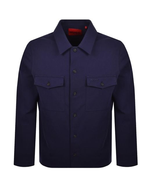 HUGO Blue Enalu Overshirt Jacket for men