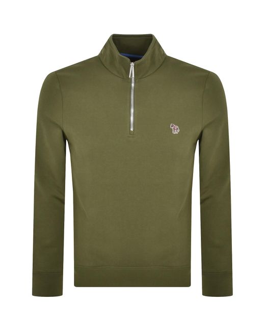 Paul Smith Green Half Zip Sweatshirt for men