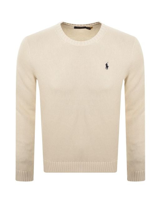 Ralph Lauren Natural Crew Neck Knit Jumper for men