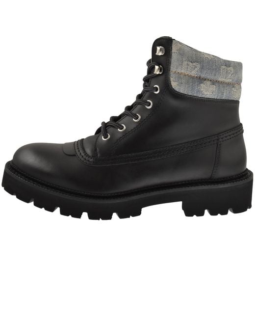 DSquared² Black Monogram Ankle Boots for men