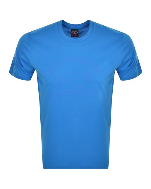 Paul & Shark Blue Paul And Shark Short Sleeve Logo T Shirt for men