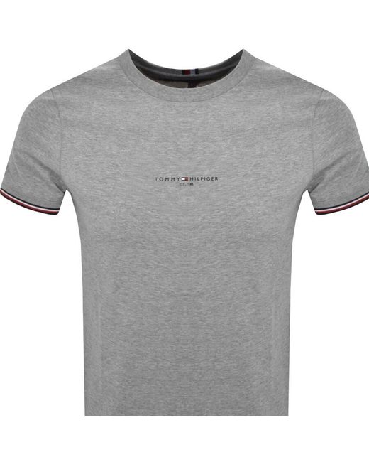 Tommy Hilfiger Gray Tipped T Shirt for men