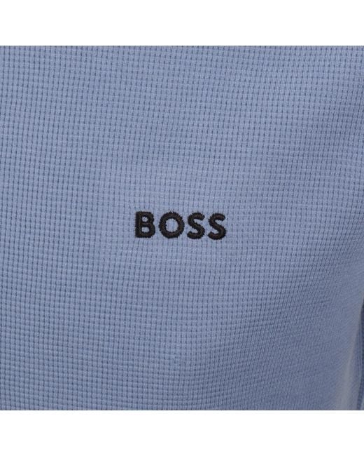 BOSS BUSINESS Blue Boss Waffle T Shirt Light Pastel for men