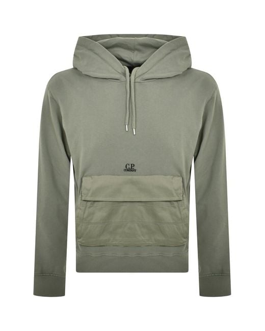 C P Company Green Cp Company Mixed Hoodie for men