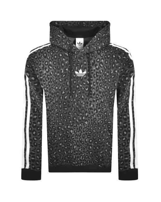Adidas Originals Gray Graphic Leopard Hoodie for men