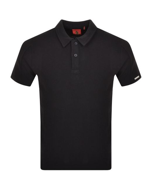 Luke 1977 Black Fuego Button Polo T Shirt for men