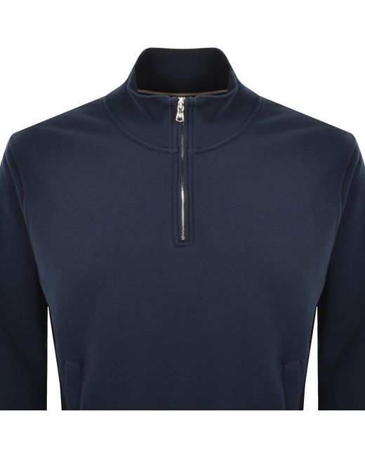 Sandbanks Blue Quarter Zip Sweatshirt for men
