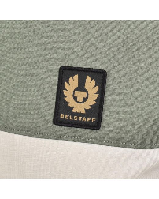 Belstaff Green Colour Block T Shirt for men