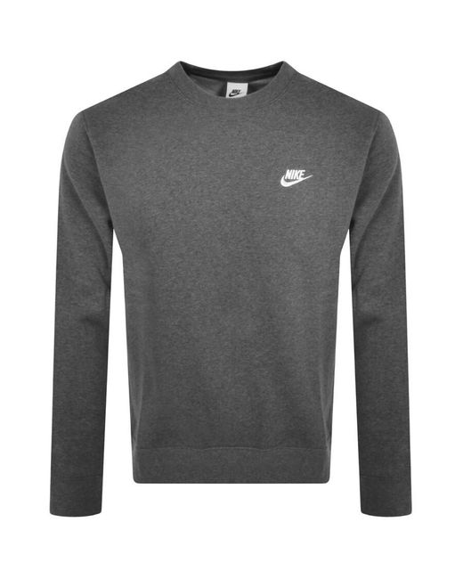 Nike Gray Crew Neck Club Sweatshirt for men