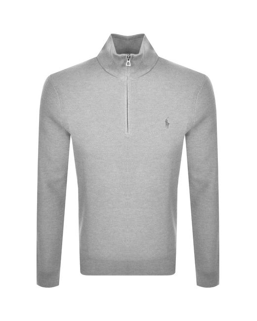 Ralph lauren half zip waffle knit jumper Clearance