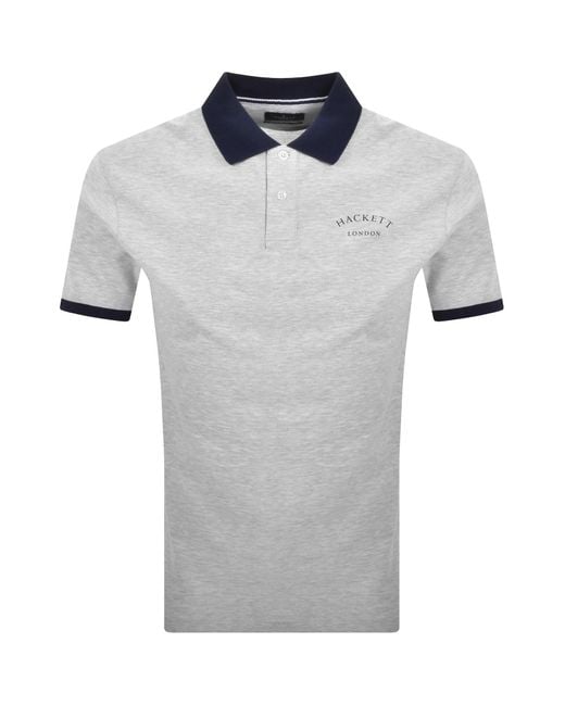 Hackett Gray Essential Polo T Shirt Light for men