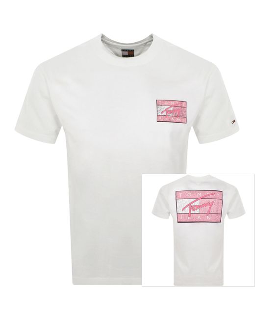 Tommy Hilfiger White Flag T Shirt for men