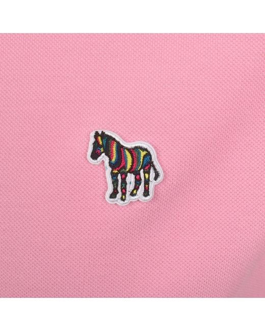 Paul Smith Pink Tipped Polo T Shirt for men