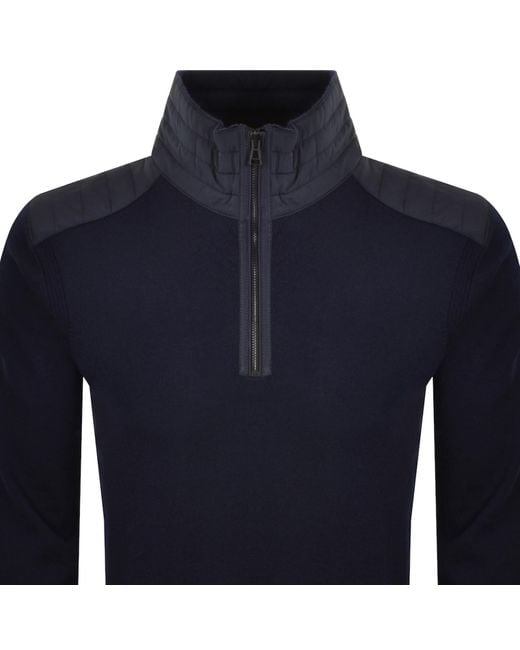 Belstaff Blue Kilmington Quarter Zip Jumper for men