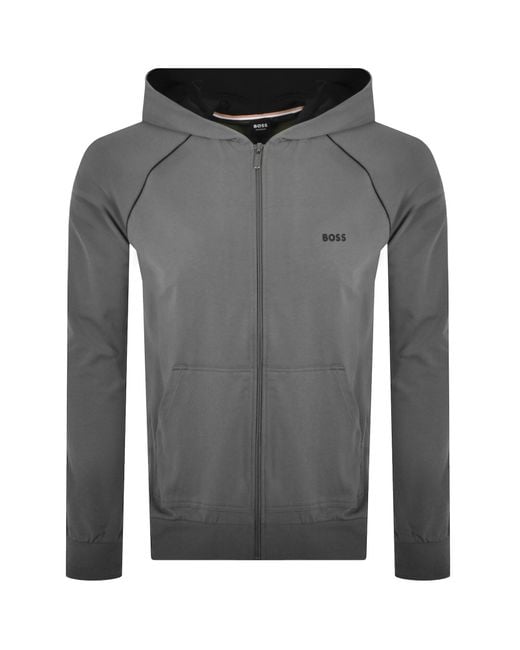 BOSS BUSINESS Gray Boss Mix And Match Full Zip Hoodie for men