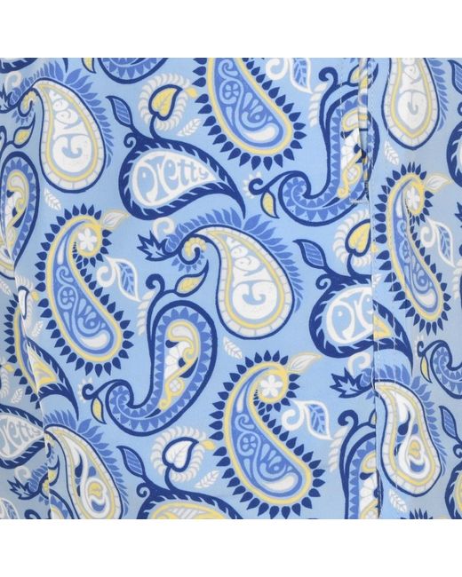 Synthetic Paisley Print Swim Shorts 