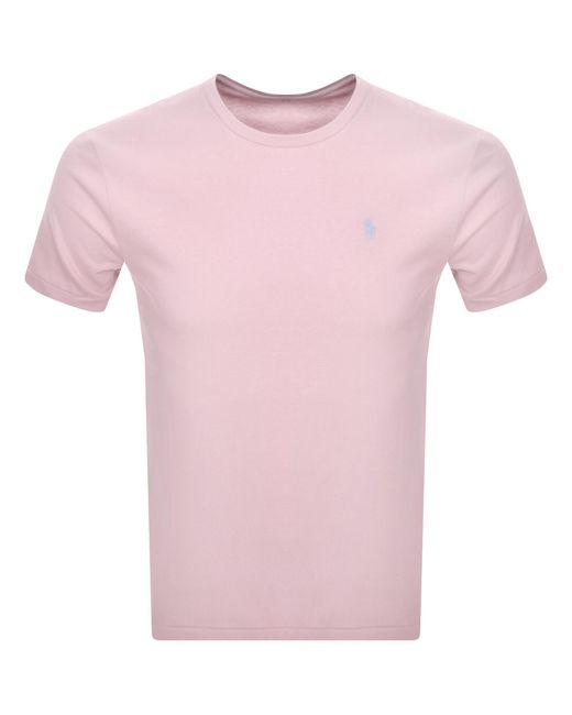 Ralph Lauren Pink Crew Neck Slim Fit T Shirt for men