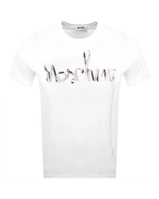Moschino White Logo T Shirt for men