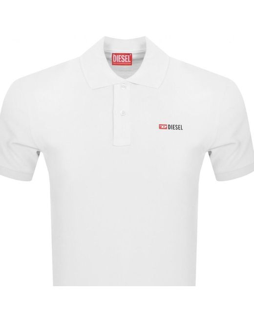 DIESEL White T Smith Div Polo T Shirt for men