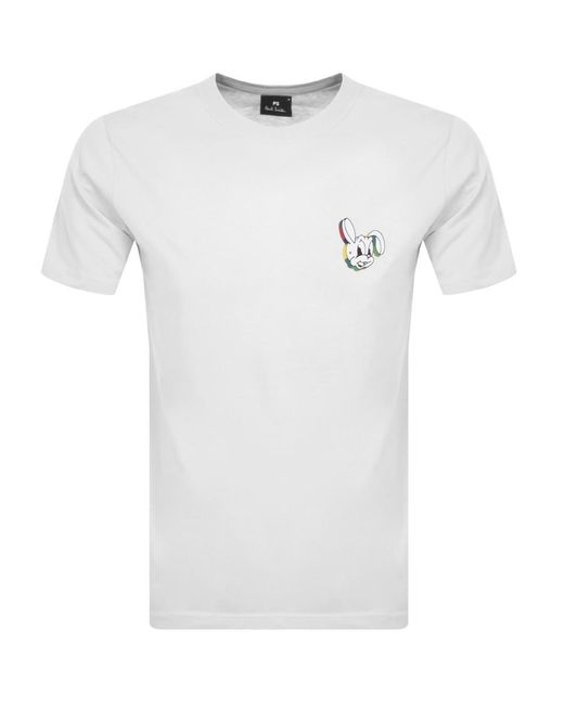 Paul Smith Ps By Bunny Logo T Shirt in White for Men | Lyst