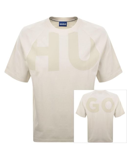 HUGO White Logo T Shirt Open for men