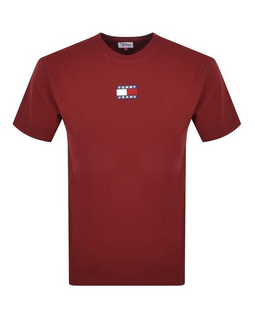 tommy hilfiger burgundy t shirt