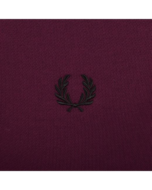 Fred Perry Purple Collared Sweatshirt for men