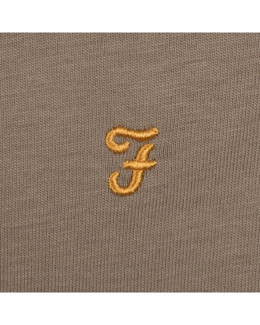 Farah Gray Farah Danny Regular Fit T Shirt Stone for men
