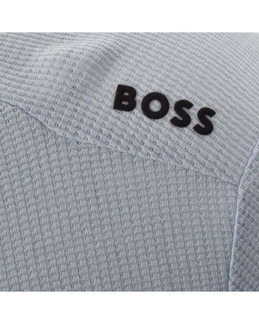 Boss Blue Boss Terrace Quarter Zip Polo T Shirt for men