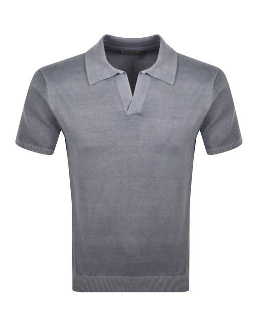 Gant Gray Sunfaded Knit Polo T Shirt for men