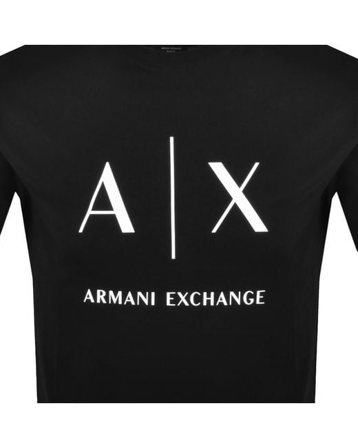 ARMANI EXCHANGE Black Slim Fit Crew Neck T Shirt for men