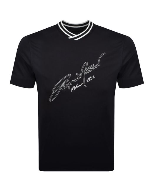 Armani Black Emporio Logo T Shirt for men
