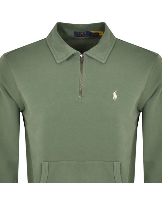 Ralph Lauren Green Half Zip Sweatshirt for men