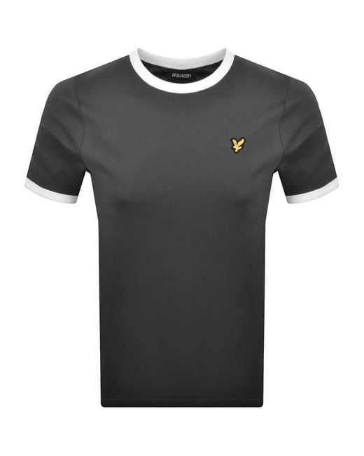Lyle & Scott Gray Ringer T Shirt for men