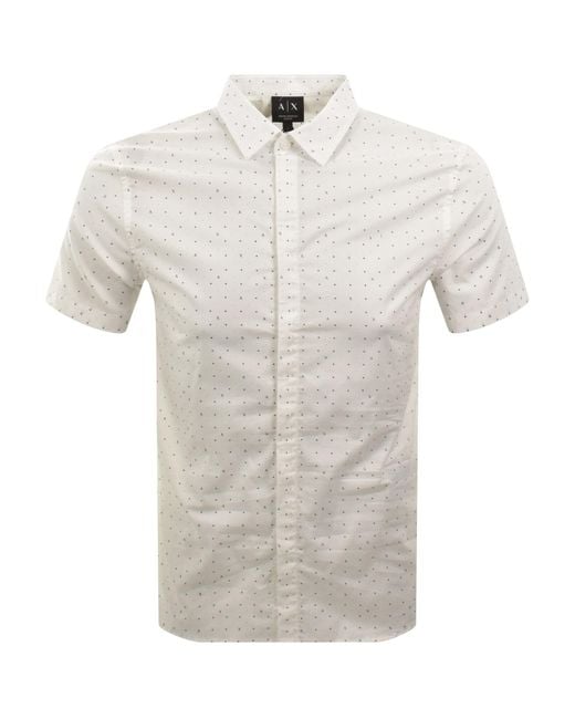 ARMANI EXCHANGE Gray Ax Pattern Shirt Off for men