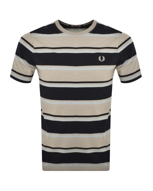 Fred Perry Black Bold Stripe T Shirt for men