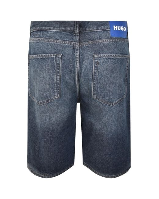 HUGO Blue Skate Shorts Dark Wash for men
