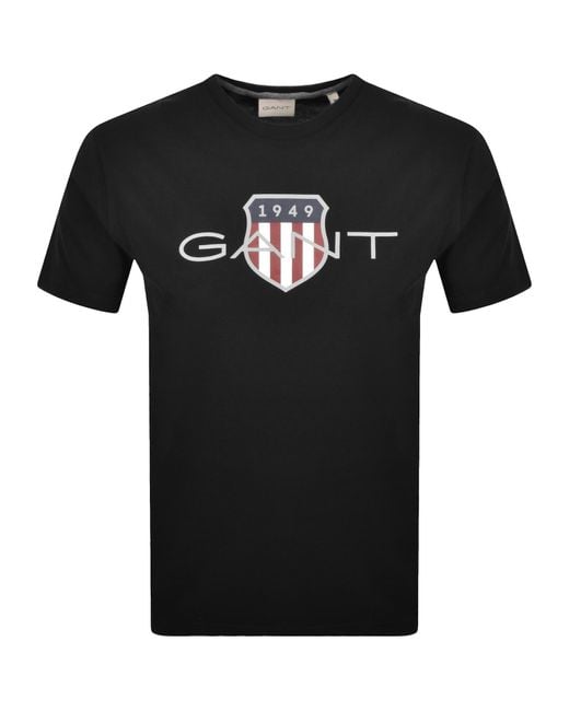 Gant Black Original Shield Graphic T Shirt for men