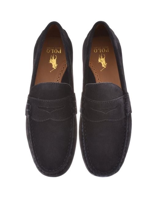 Ralph Lauren Black Reynold Driver Shoes for men