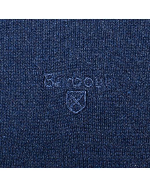 Barbour Blue Half Zip Knit Jumper Inky Marl for men