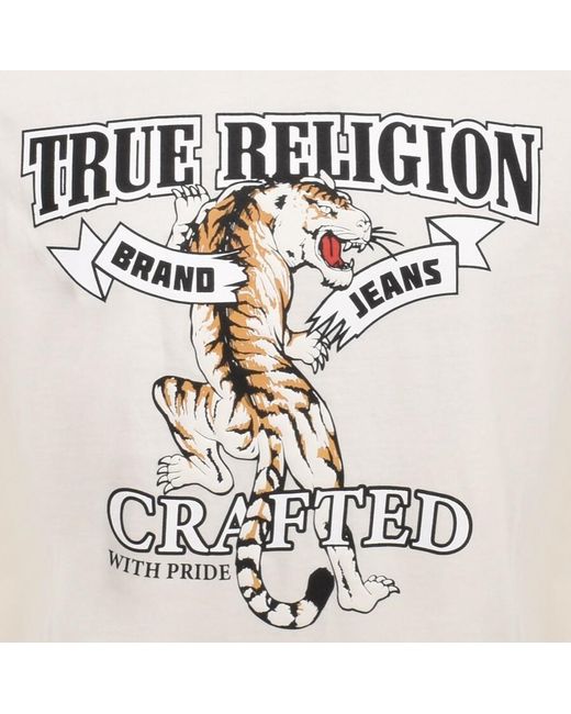 True Religion White Jeans Tiger T Shirt for men