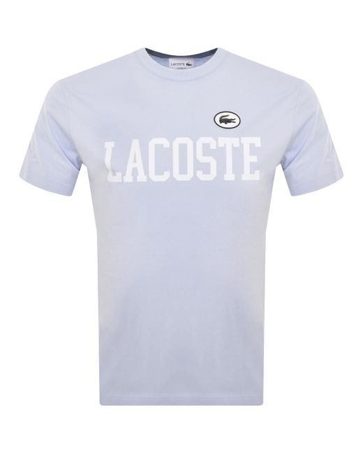 Lacoste Blue Crew Neck Logo T Shirt for men