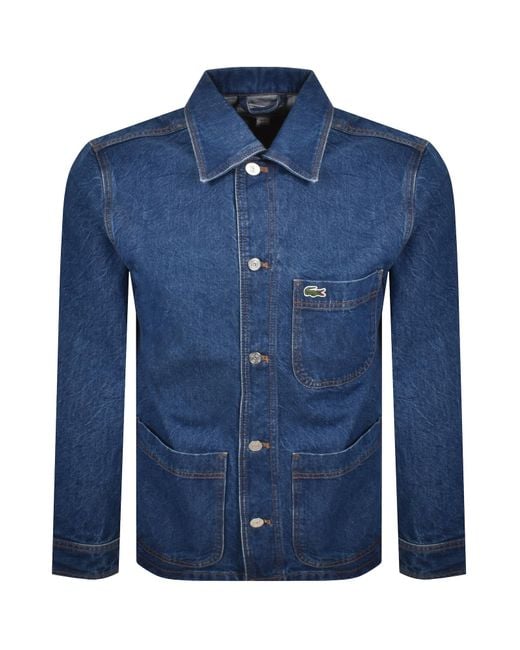 Lacoste Blue Denim Overshirt Mid Wash for men