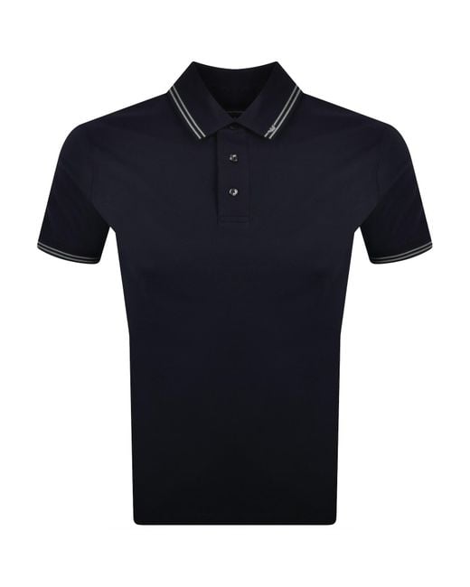 Armani Blue Emporio Short Sleeved Polo T Shirt for men