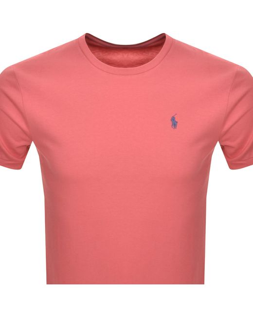 Ralph Lauren Pink Crew Neck T Shirt for men