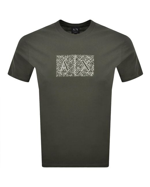 ARMANI EXCHANGE Green Slim Fit Crew Neck T Shirt for men