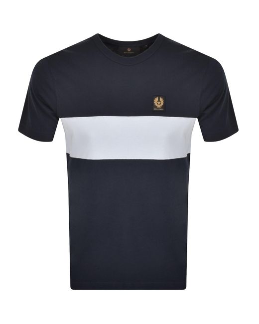 Belstaff Blue Colour Block T Shirt for men