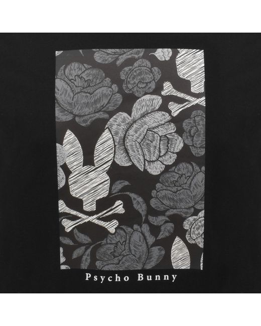 Psycho Bunny Black Rowen Graphic T Shirt for men