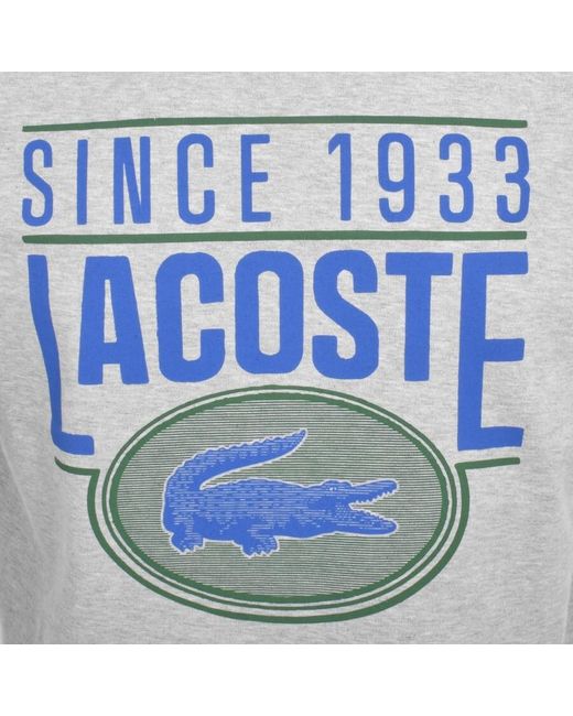 Lacoste Logo T Shirt in Grey for Men Lyst UK