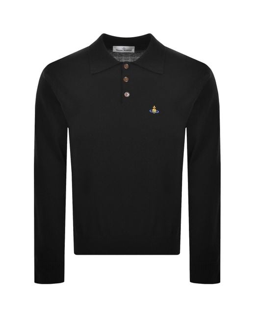 Vivienne Westwood Black Merino Wool Polo for men